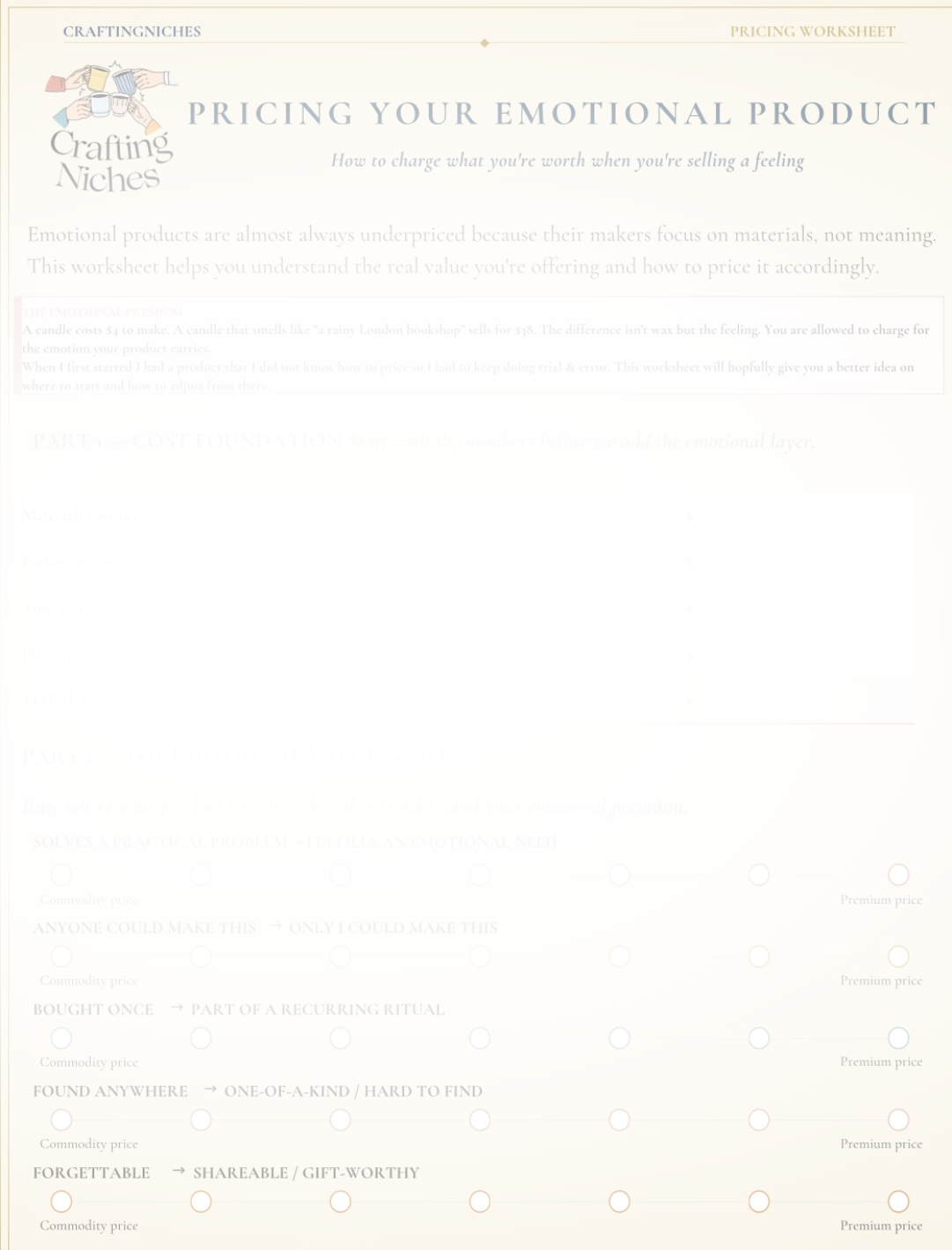 Pricing Worksheet